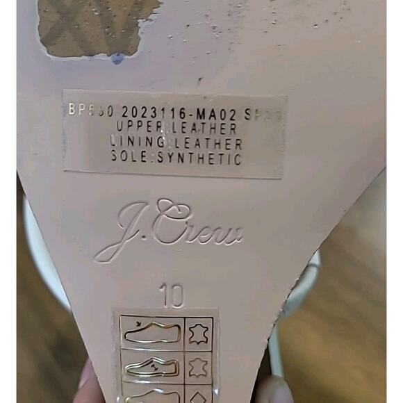 J.Crew White Leather Double Strap Wedge Sandals Size 10 – Open‑Toe Mules – GUC - Picture 7 of 7